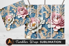 Floral Peony Baroque Pattern Tumbler Png Product Image 1