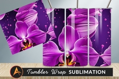 Purple Orchid Flowers Elegant Floral Background Product Image 1