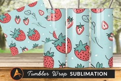 Strawberry Seamless Pattern Design For Tumbler Png Product Image 1
