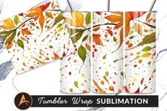 Fall Leaves With Colorful Paint Splatters Tumbler Product Image 1