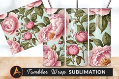 Pink Peonies Floral Seamless Pattern Tumbler Png Product Image 1