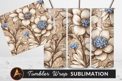 Floral Pattern With Blue Accents Tumbler Png Product Image 1