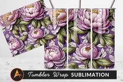 Elegant Lilac Peony Floral Pattern Tumbler Png Product Image 1