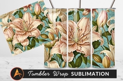 Floral Wallpaper Seamless Pattern Tumbler Png Product Image 1
