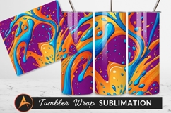 Dynamic Blue Orange Paint Swirls Abstract Design Product Image 1