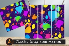 Colorful Paint Splatter Art On Purple Background Product Image 1