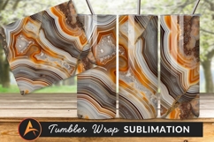 Brown Banded Agate Slice Stone Texture Tumbler Png Product Image 1