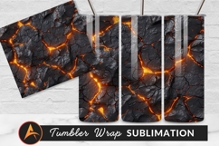 Lava Flowing Through Cracked Rock Tumbler Png Product Image 1