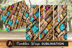 Colorful Graffiti On Wood Blocks Texture Background Product Image 1