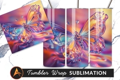 Iridescent Butterfly Art Tumbler Png Design Product Image 1