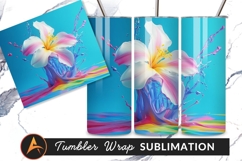 Hibiscus Splash Tumbler Png Artistic Design Product Image 1