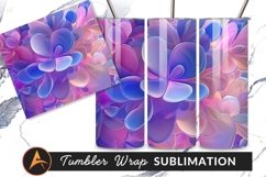 Abstract Flower Petals Pink Blue Background Art Product Image 1