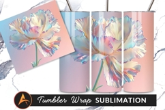 Holographic Flower Blossom On Pastel Background Tumbler Png Product Image 1