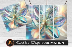 Holographic Flower Design Elegant Tumbler Png Product Image 1