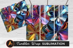 Colorful Reflective Flowers Digital Art Tumbler Png Product Image 1