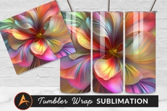 Abstract Rainbow Flower Petals Tumbler Png Design Product Image 1