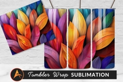 Colorful Abstract Leaves Pattern Background Tumbler Png Product Image 1