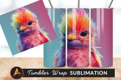 Colorful Chick Neon Portrait Tumbler Png Product Image 1