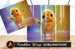 Cute Fluffy Chick Isolated Tumbler Png Product Image 1