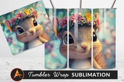 Cute Squirrel With Flower Crown Tumbler Png Product Image 1