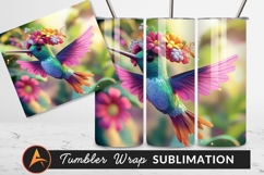 Hummingbird With Flowers On Its Head Tumbler Png Product Image 1