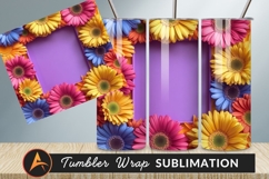 Colorful Gerbera Daisies Frame With Purple Center Tumbler Product Image 1
