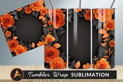 Orange Roses And Black Leaves Frame Tumbler Product Image 1