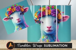 Floral Lamb Adorable Springtime Design Tumbler Png Product Image 1