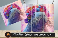 Walrus With Flower Crown Tumbler Png Image Product Image 1