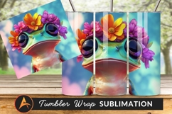 Frog With Flowers Tumbler Png Product Image 1