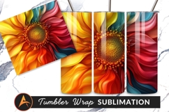 Colorful Sunflower Close Up Artistic Abstract Tumbler Design Product Image 1