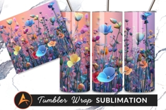 Pastel Poppy Flower Field Tumbler Png Product Image 1