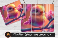 Cute Colorful Bird Perched On Branch Tumbler Design Product Image 1