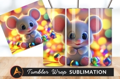 Cute Cartoon Mouse With Colorful Balls Tumbler Product Image 1