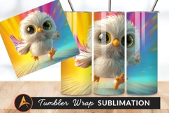 Cute Cartoon Bird Character Tumbler Png Product Image 1