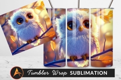Adorable Owl Perched On A Branch Tumbler Png Product Image 1