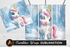Adorable Unicorn In A Snowy Winter Wonderland Tumbler Product Image 1