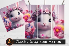 Adorable Bunny With Floral Crown In Garden Tumbler Product Image 1