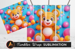Cartoon Bear With Spheres Tumbler Png Product Image 1
