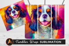 Colorful Cavalier King Charles Spaniel Portrait Art Product Image 1