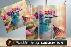 Hummingbird With Flower Crown Tumbler Png Design Product Image 1