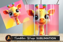 Cute Cartoon Giraffe Portrait Tumbler Png Design Product Image 1