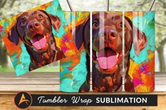 Happy Chocolate Labrador Retriever Colorful Abstract Art Product Image 1