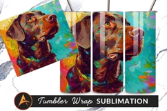 Abstract Colorful Chocolate Labrador Dog Portrait Art Product Image 1