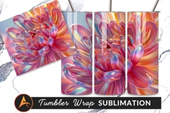 Iridescent Flower Petals Tumbler Png Background Design Product Image 1