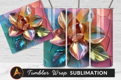 Golden Flower Embossed On Gradient Background Tumbler Png Product Image 1