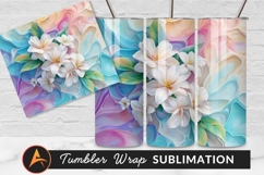 White Flowers On Abstract Pastel Background Tumbler Png Product Image 1