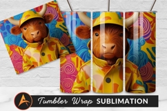 Fashionable Bull Colorful Background Tumbler Png Product Image 1