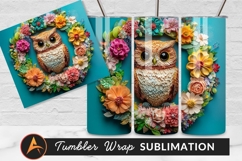 Owl With Flowers Tumbler Png Design Product Image 1