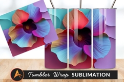 Abstract Colorful Flower Petals Tumbler Png Art Product Image 1
